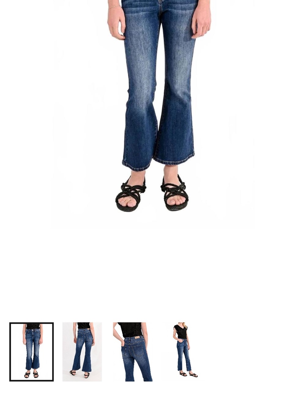 Molly Bracken 7/8 length retro Dark Blue Flare Jeans